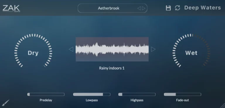 ZAK Sound's 'Deep Water' a reverb plug-in using the sound of water - AUDIO PLUGIN NEWS