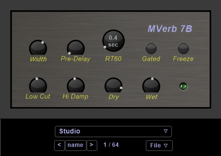 MV's Plugins releases free reverb effect MVerb 7B - AUDIO PLUGIN NEWS