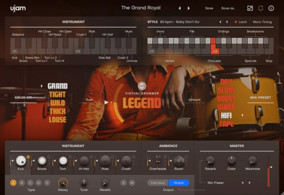 ujam release 'Virtual Drummer LEGEND' VSTi - AUDIO PLUGIN NEWS