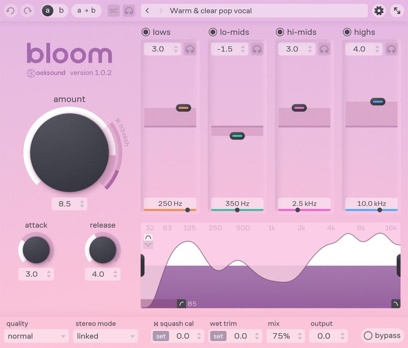 Oeksound released Bloom, 'Ultimate Tone Shaping Tool' - AUDIO PLUGIN NEWS