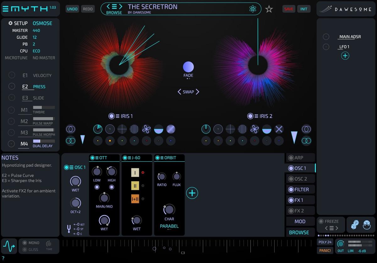 Tracktion and Dawesome introduced MYTH virtual instrument - AUDIO PLUGIN NEWS