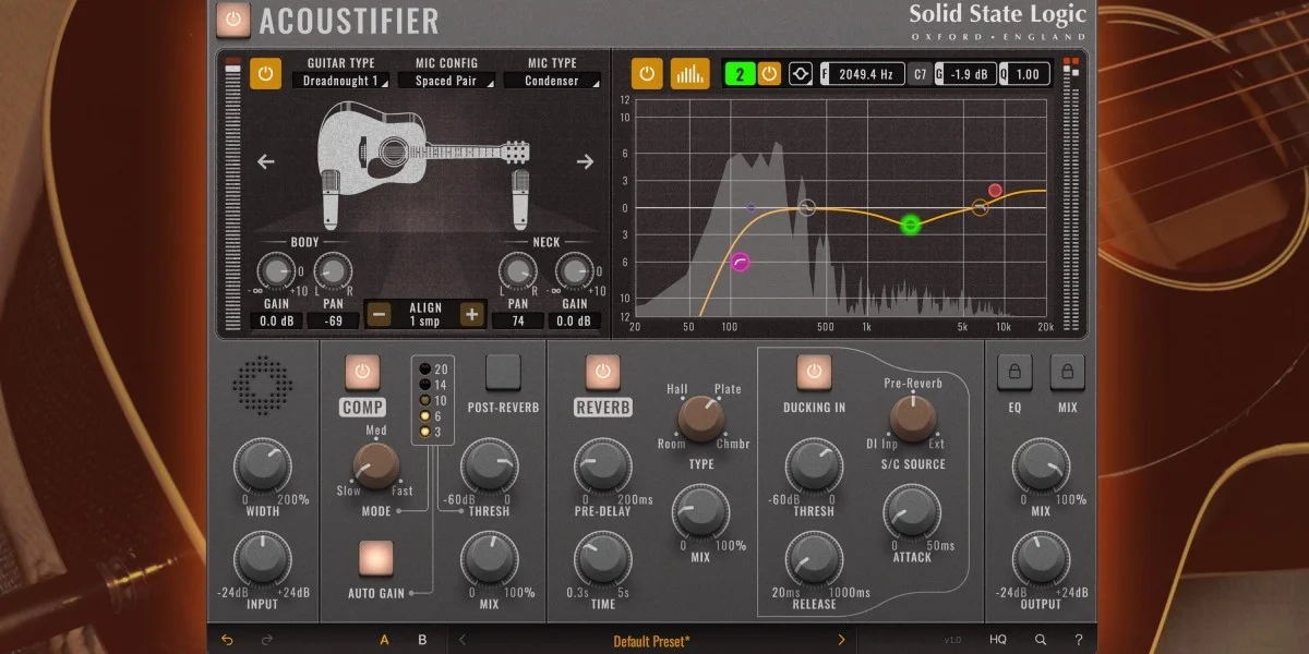 SSL Acoustifier: D.I.-to-Mic Simulation Plugin for Acoustic Guitar - AUDIO PLUGIN NEWS